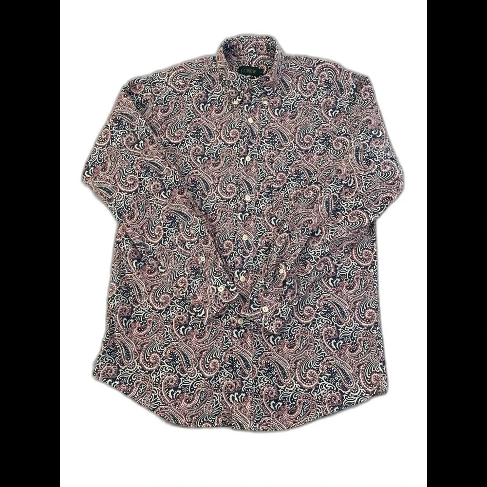 J. Crew Shirt Men’s Size Small Red White Blue Paisley Print Patriotic